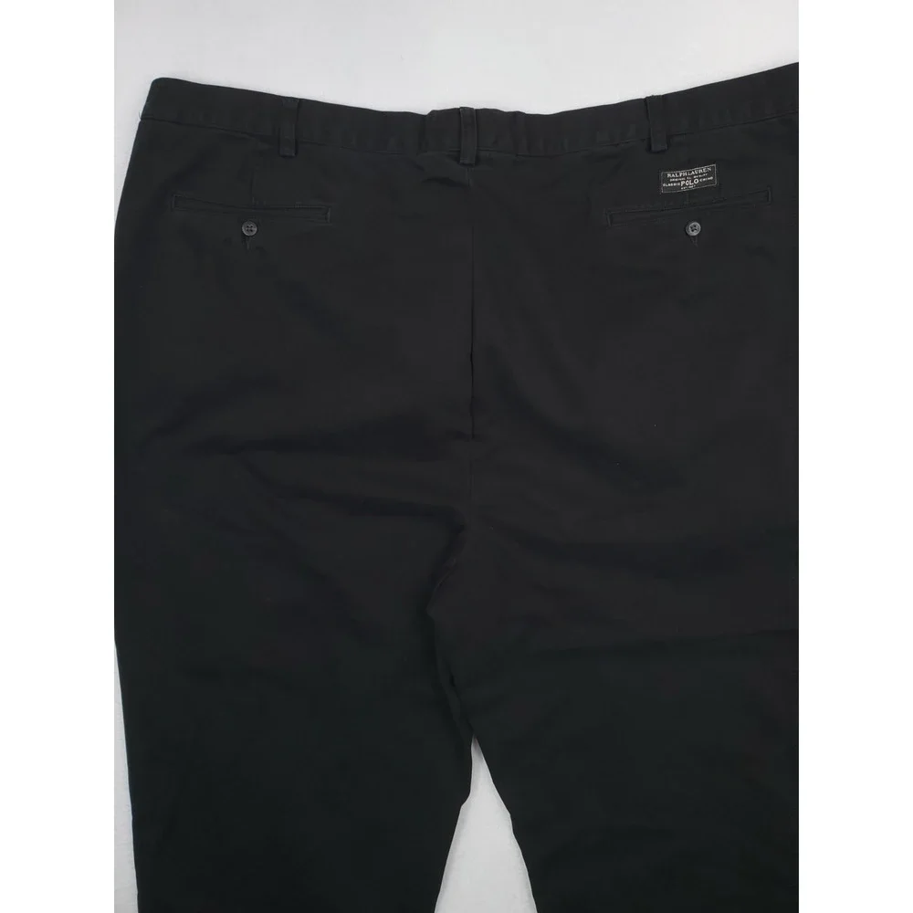 Vintage Polo Ralph Lauren Big Andrew Pants Mens 50Bx27 Black Pleated Slacks